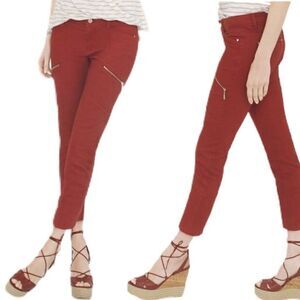 White House BLack Market Twill Skinny Moto Ankle Crop Jean